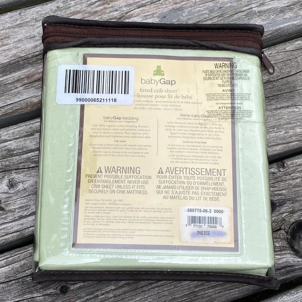 Baby GAP Organic Cotton Green Fitted Crib Sheet